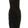 Alexander Wang Asymmetric Ruched Jersey Dress in Black - Lyst