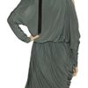 Alexander Wang Cutout Asymmetric Draped Dress in Green - Lyst