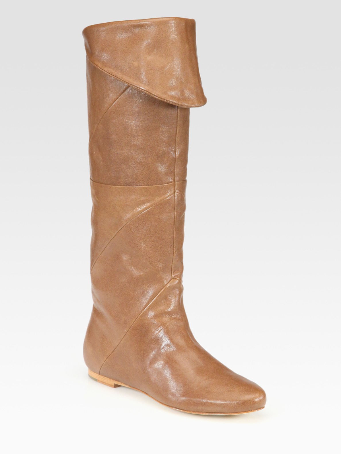 flat cognac boots
