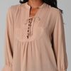 Dolan Lived in Lace Up Blouse in Pink - Lyst