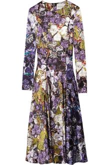 Mary Katrantzou Wild Rose Printed Silk-satin Dress - Lyst