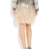 Matthew Williamson Feather and Sequinembellished Silk Skirt in Gray (silver) - Lyst
