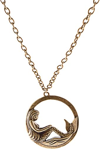 ASOS Collection Asos Round Mermaid Pendant Neckchain - Lyst