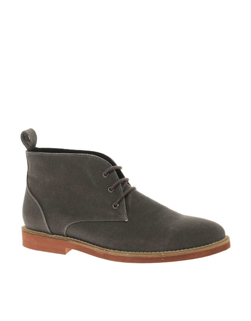 Asos Asos Micro Sole Canvas Chukka Boots in Gray for Men (grey) | Lyst