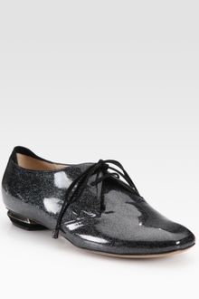 Nicholas Kirkwood Glitter-coated Patent Leather Oxfords - Lyst