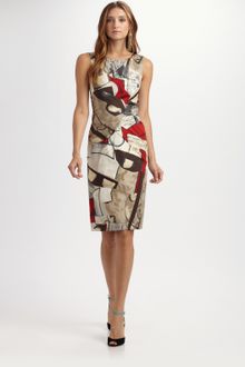 Oscar de la Renta Printed Cotton Dress - Lyst