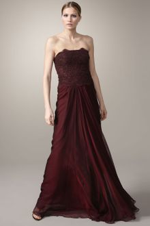 Rickie Freeman for Teri Jon Strapless Brocade Gown - Lyst