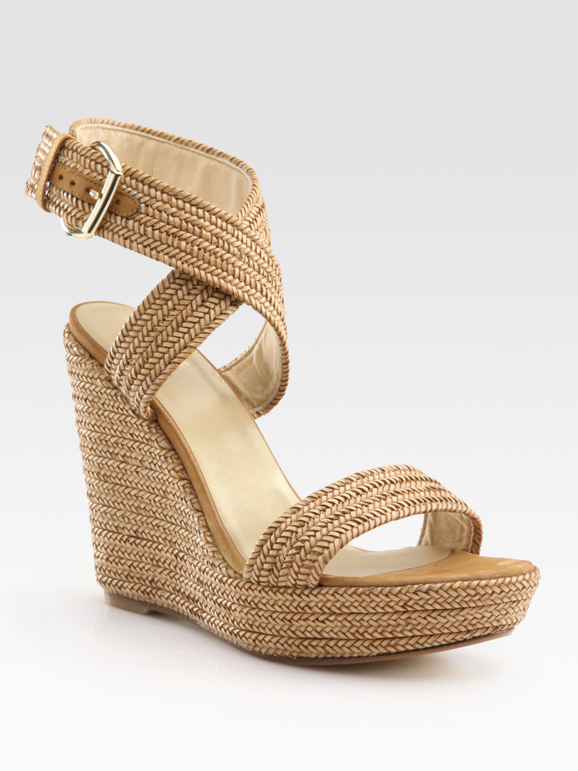 stuart weitzman sierra woven leather flat sandals