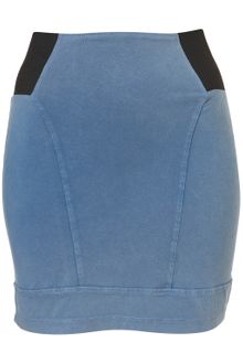 Topshop Blue Panel Bodycon Skirt - Lyst
