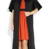 Vionnet Collarless Capesleeved Wool Coat in Black - Lyst