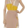 Vionnet Colorblock Silk Wrap Dress in Yellow - Lyst