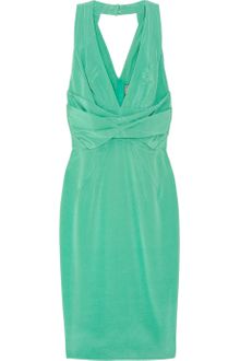 Zac Posen Pleated-waist Halterneck Dress - Lyst