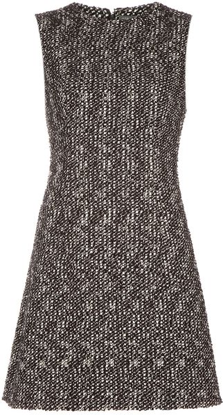 Alexander Mcqueen Tweed Dress in Gray (black) - Lyst