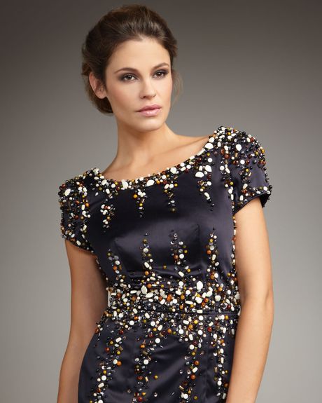 short sleeve beaded dress