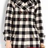 Sonia By Sonia Rykiel Check Pea Coat in Black (pea) - Lyst