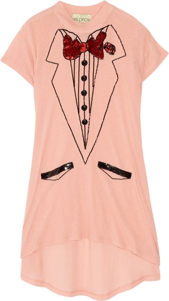 Wildfox White Label Sequin-embellished Cotton-blend Tunic - Lyst