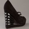 Yves Saint Laurent Sculpted Wedge Shoe in Black - Lyst