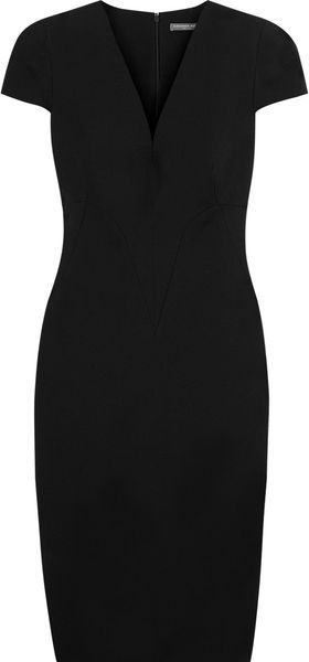 Alexander McQueen Strong-shouldered Wool-crepe Dress - Lyst