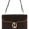 Gucci Leathertrimmed Suede Shoulder Bag in Black - Lyst