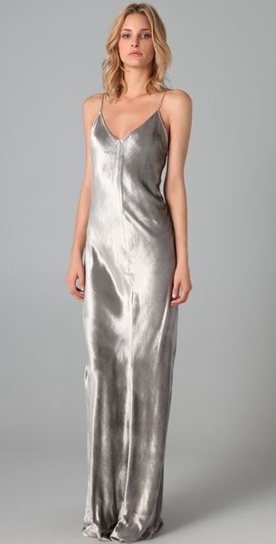 T By Alexander Wang Panne Velvet Cami Long Dress - Lyst