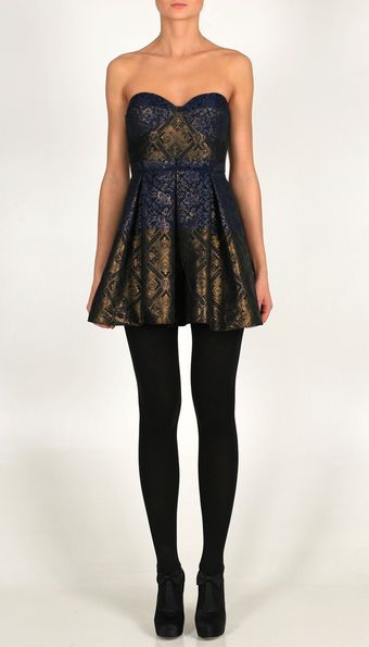 Tibi Vasily Jacquard Strapless Dress - Lyst