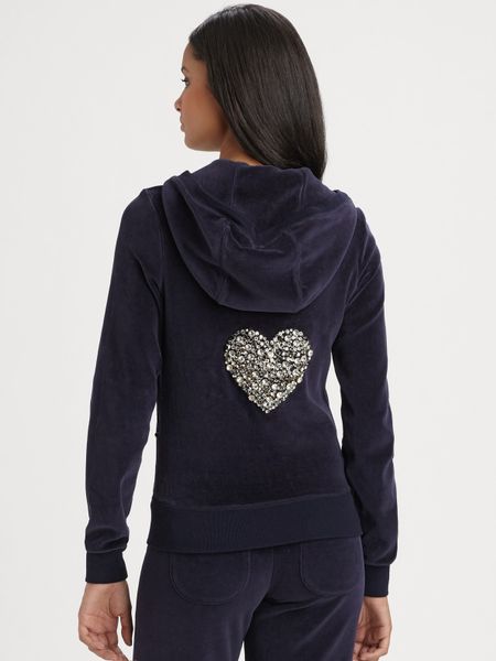 Velour heart hoodie