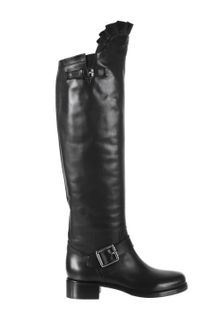 Valentino Leather Flat Boots - Lyst