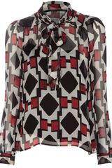 Diane Von Furstenberg Trelodie Tie Blouse