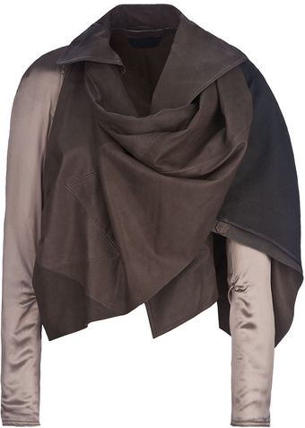 Haider Ackermann Draped Leather Jacket - Lyst