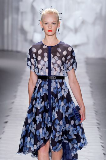 Jason Wu Petal Print Pleated Dress - Lyst