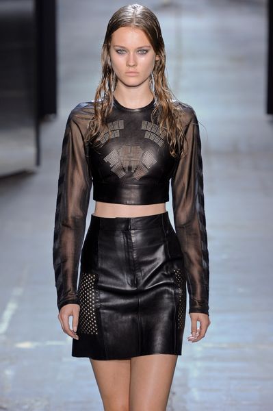 Alexander Wang Spring 2012 Leather Cropped Top in Black - Lyst