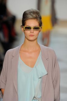 Diane Von Furstenberg Spring 2012 Blue Frilly Blouse - Lyst