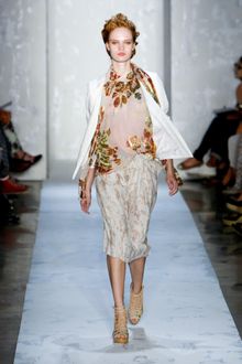 Suno Spring 2012 Sheer White Printed Skirt - Lyst