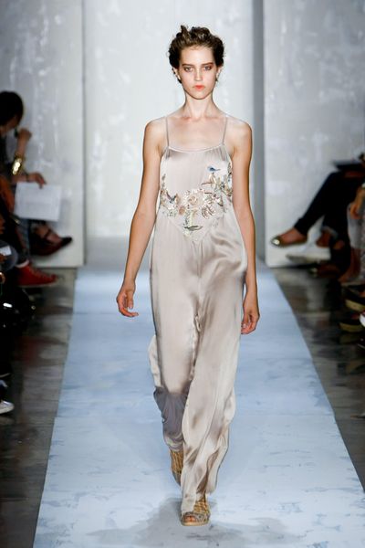Suno Spring 2012 Gray Satin Maxi Dress in Gray - Lyst