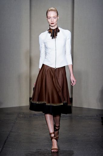 Donna Karan New York Spring 2012 Full Brown Skirt - Lyst