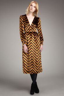 Marc By Marc Jacobs Jagz Chevron-stripe Velvet Dress - Lyst