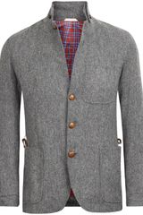 Oliver Spencer Grey Tweed Travel Blazer