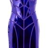 Versace Metallic Patentleather Paneled Mini Dress in Purple - Lyst