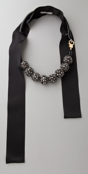  Rhinestone Embroidered Circle Bead Necklace 