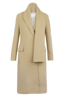 3.1 Phillip Lim Camel Single Breasted Coat with Detachable Scarf - Lyst