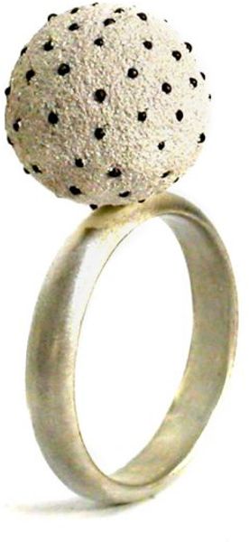 Arata Fuchi White Ball with Palladium Studs Ring - Lyst
