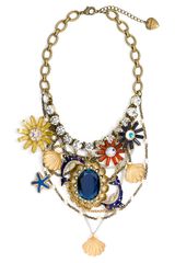 Betsey Johnson Mermaids Tale Charm Bib Necklace