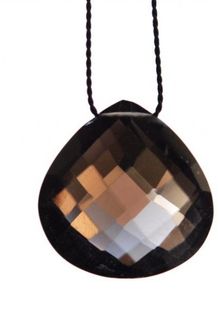 Bijouxbar By Vivien Frank Wish Necklace with Smoky Quartz and Silk - Lyst