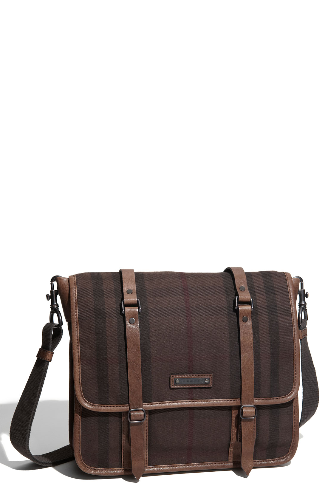 Burberry Check Messenger Bag in Brown for Men (chocolate) | Lyst