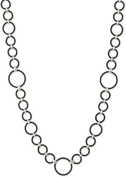 Charriol Celtique Noir Cable Ring Long Necklace in Black (black nautical cable) - Lyst