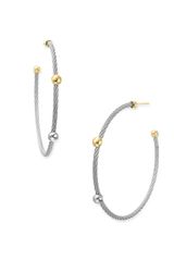 Charriol Nautical Cable Hoop Earrings