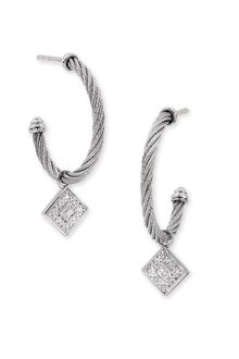 Charriol Classique Diamond Hoop Earrings - Lyst