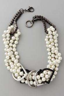 Fallon Jewelry Dystopia Pearl & Chain Necklace - Lyst