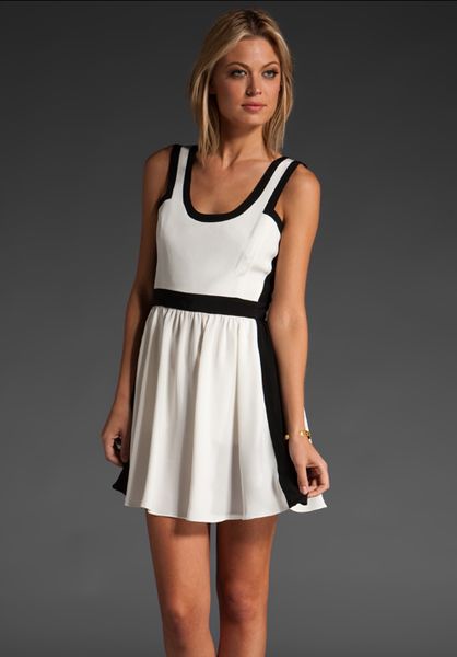 Jay Godfrey Summers Color Block Dress in White/black in Black (white & black) - Lyst