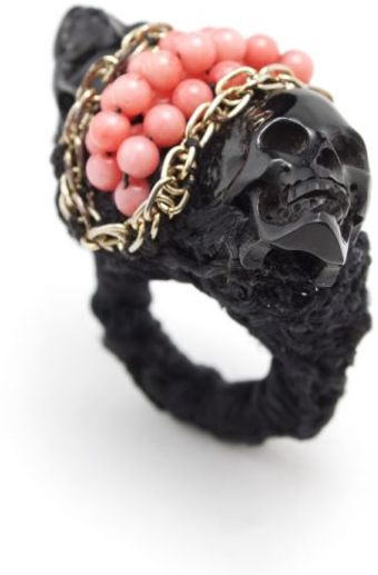 Jolita Jewellery Never Apart Ring with Pink Coral - Lyst